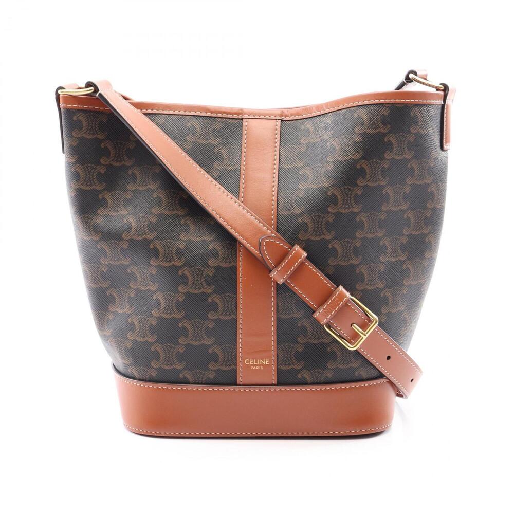 Celine Small Bucket Triomphe Shoulder Bag/Handbag, Coated Canvas and Leather,...